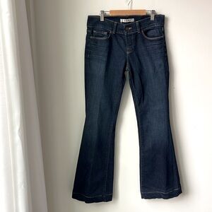 J Brand Low/Mid Rise Flare Jeans Whiskered Zip Close Stretch Boho Size 29